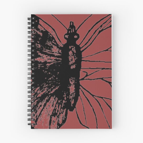 Artikelvorschau, Abstrakter roter und schwarzer Schmetterling Umrisszeichnung Vintage Skizze deutsche Illustration asymmetrisch entworfen und verkauft von kattakitty.