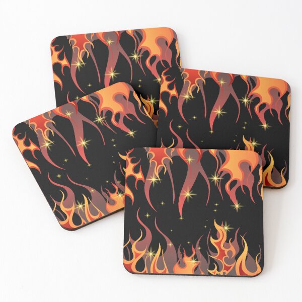 Item preview, Fantasy flames and sparkling stars in warm tones of brown, gold and orange designed and sold by Wonder & Whimsy.