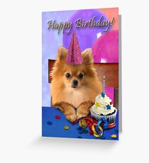 Birthday Pomeranian Greeting Card