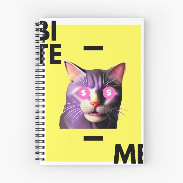 Item preview, Cat says bite me- Yellow poster with kitty cat designed and sold by MomyHasntShowrd.