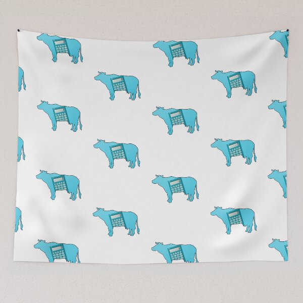 Item preview, Blue Cow-culator Math Cow puns designed and sold by FarmsteadAcers.