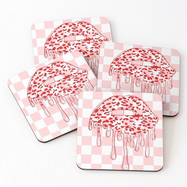 Item preview, Checkerboard leopard print lips pink. designed and sold by murielsfaith.