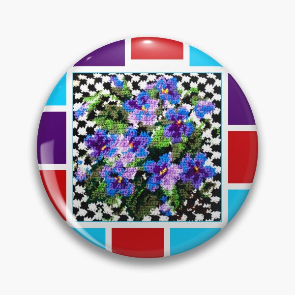 Item preview, Aquarius Crochet Violet Flower Power Colorblock Mosaic Tiles designed and sold by CMWorkshop.