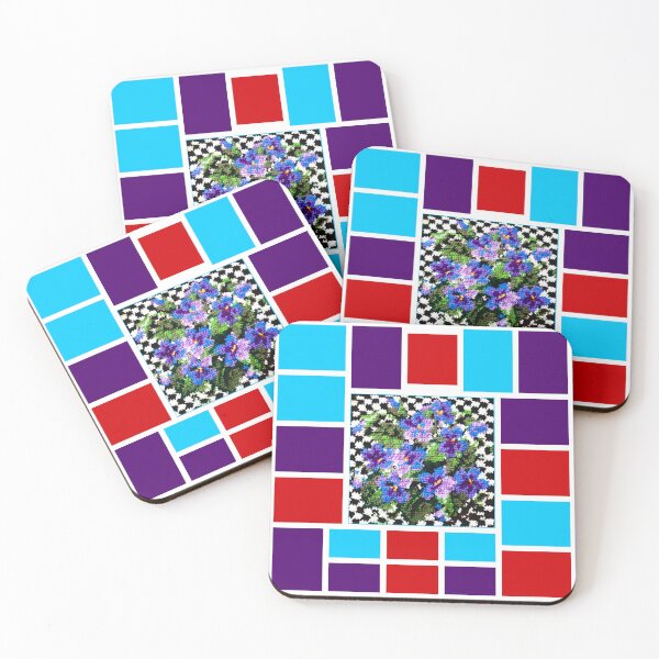 Item preview, Aquarius Crochet Violet Flower Power Colorblock Mosaic Tiles designed and sold by CMWorkshop.