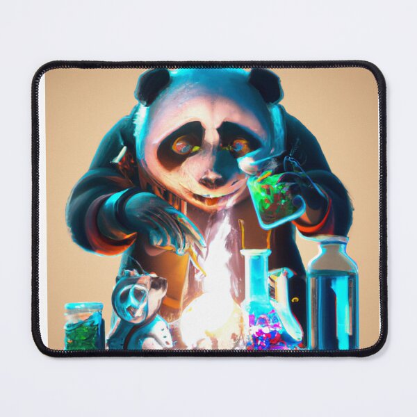 Item preview, panda mad scientist mixing sparkling chemicals, digital art designed and sold by peterdawood.