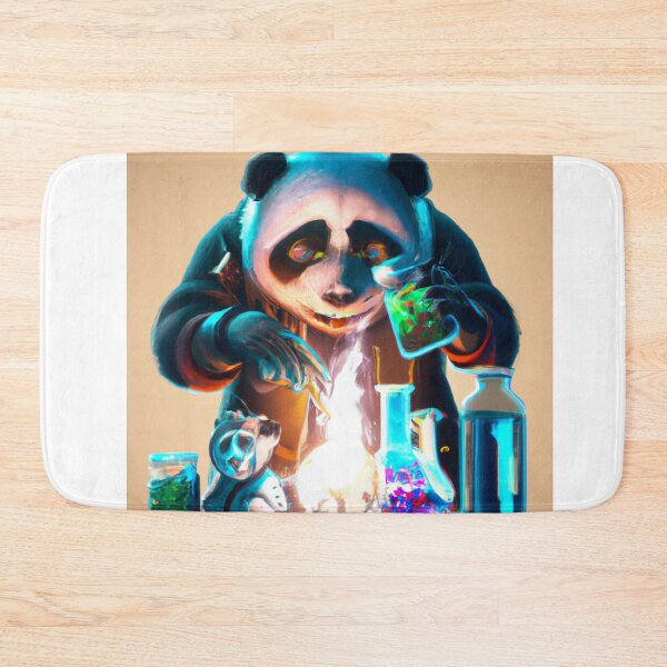 Item preview, panda mad scientist mixing sparkling chemicals, digital art designed and sold by peterdawood.
