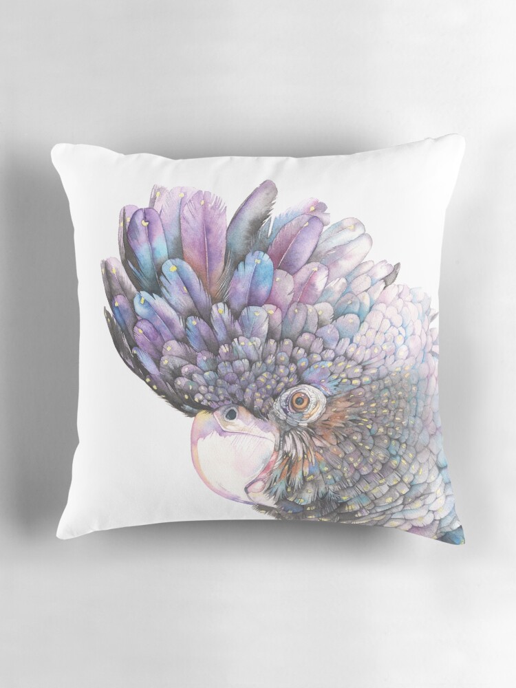 Thumbnail 3 of 4, Pillow, Black Cockatoo designed and sold by Louisedemasi.