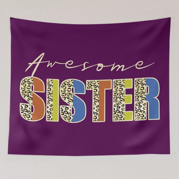 Item preview, Awesome Sister Leopard Print Text Retro Family Quote designed and sold by CRHPOD20.