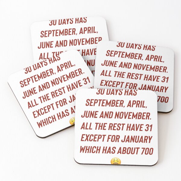 Item preview, 30 days has September, April, June and November. All the rest have 31 except for January which has about 700. designed and sold by Kidzx6.