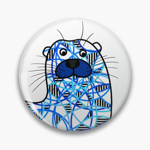 Item preview, Blue Circle/Stripe Otter designed and sold by Leah Haas.