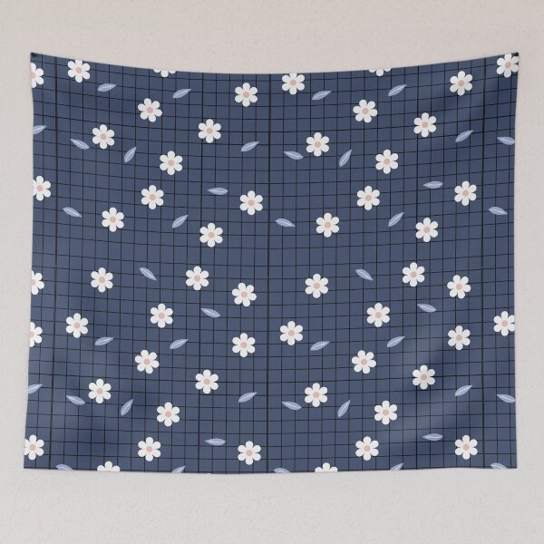 Item preview, Cute Floral Pattern Navy Blue Background Flowers Daisies Spring Flower Pattern designed and sold by TeesForNerds.