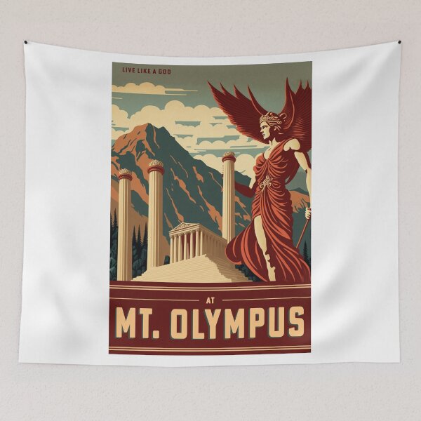 Item preview, Mount Olympus - Vintage Travel Poster designed and sold by Boundliss.