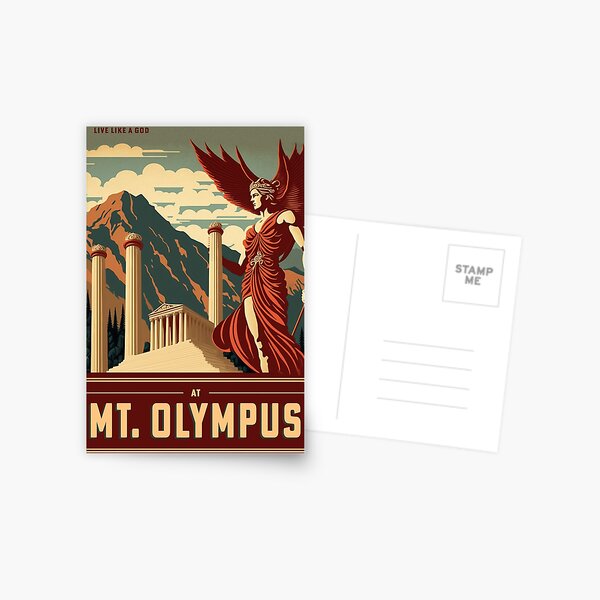 Mount Olympus - Vintage Travel Poster Postcard