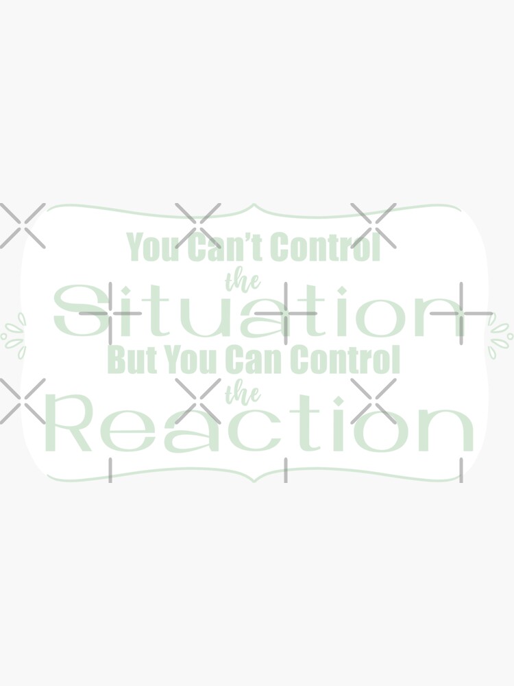 "You Can't Control the Situation but you Can Control the Reaction