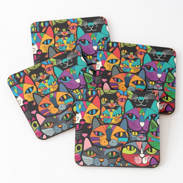 Item preview, Colourful bold cat pattern #3 designed and sold by Christolamber.