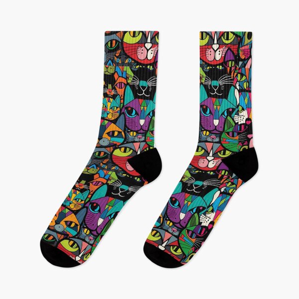 Item preview, Colourful bold cat pattern #3 designed and sold by Christolamber.
