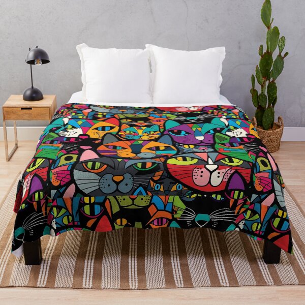 Item preview, Colourful bold cat pattern #3 designed and sold by Christolamber.