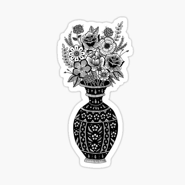 Traditional vase with flowers Tattooed by Jon Case  Tattoos Bouquet  tattoo Traditional vases