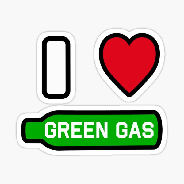 Vista previa del artículo con la obra «Merchandising "Me encanta el gas verde"», diseñado y vendido por StoicTesterShop.