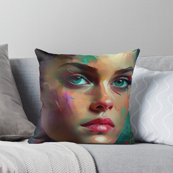 Item preview, Retrato abstracto: primer plano del rostro de una mujer designed and sold by ArtifyPatterns.