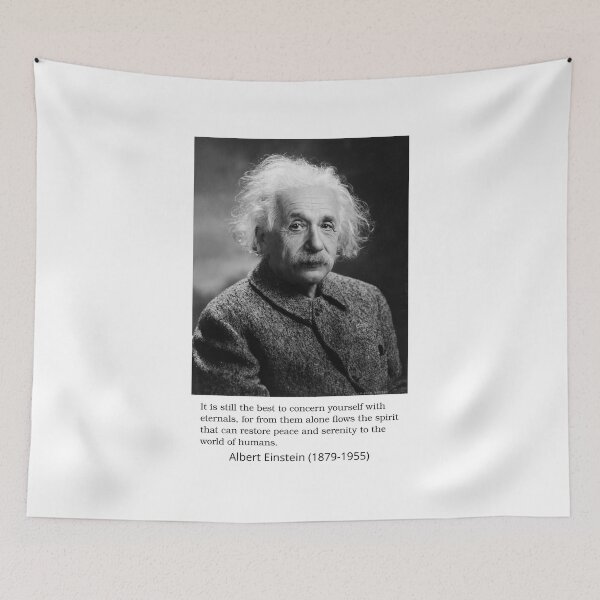 Item preview, Einstein portrait with quote about concerning yourself with eternals designed and sold by abrazol.