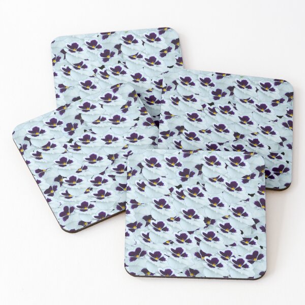 Item preview, "Delicate Harmony: White and Purple Clusters of Pansies" designed and sold by A-Work-Of-Art.