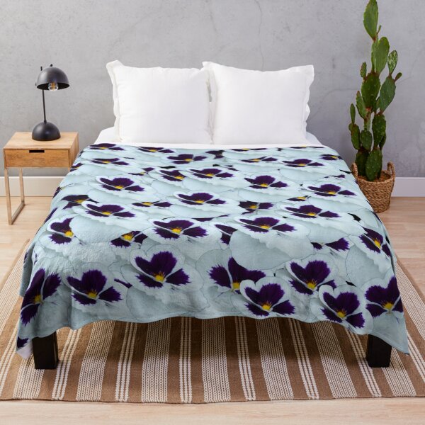 Item preview, "Delicate Harmony: White and Purple Clusters of Pansies" designed and sold by A-Work-Of-Art.