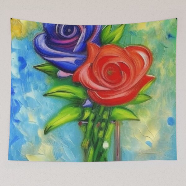 Item preview, Red and Blue Rose Bloom designed and sold by CriticalC404.