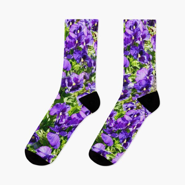 Item preview, "Whimsical Dance: Purple Pansies Swaying in the Wind" designed and sold by A-Work-Of-Art.