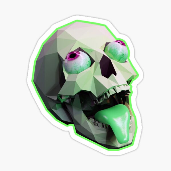 Radical Green Neon Skull Sticker