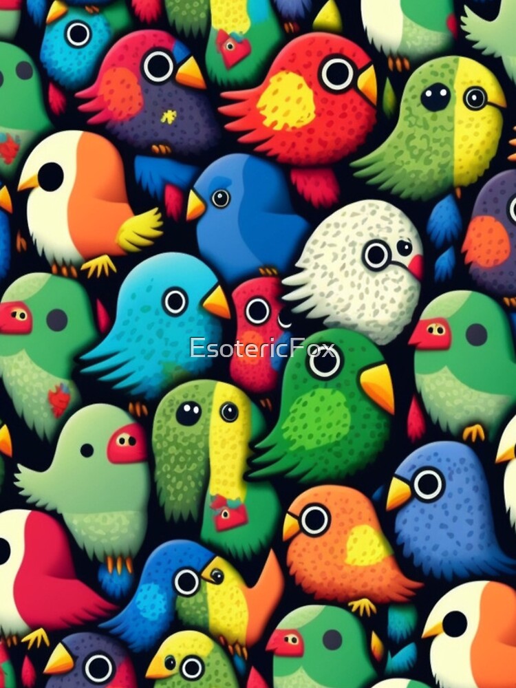 Thumbnail 4 of 4, iPhone Case, Everybirdy Pattern designed and sold by EsotericFox.
