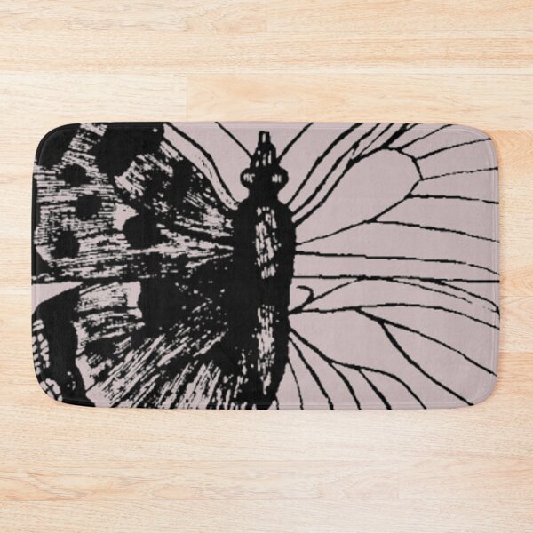 Item preview, Abstract Lavender Gray Black Butterfly Outline Drawing Vintage Sketch German Illustration Asymmetrical designed and sold by kattakitty.