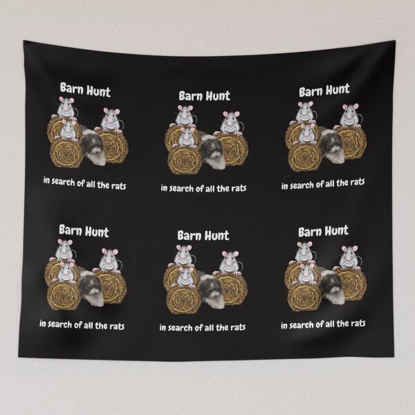 Item preview,  Funny Barn Hunt - in search of all the rats with a Tibetan Terrier dog designed and sold by Just4doglovers.