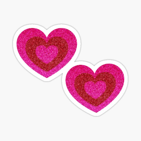 Tiny Red Glitter Heart Stickers