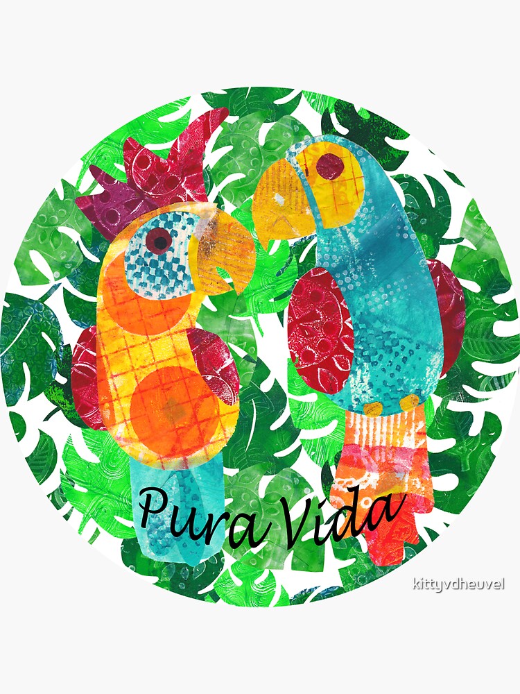 Pura vida - colorful parrot and cockatoo by kittyvdheuvel