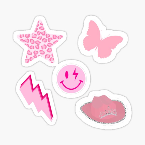 100 PCS Preppy Stickers Pink Stickers Pack, Aesthetic Stickers