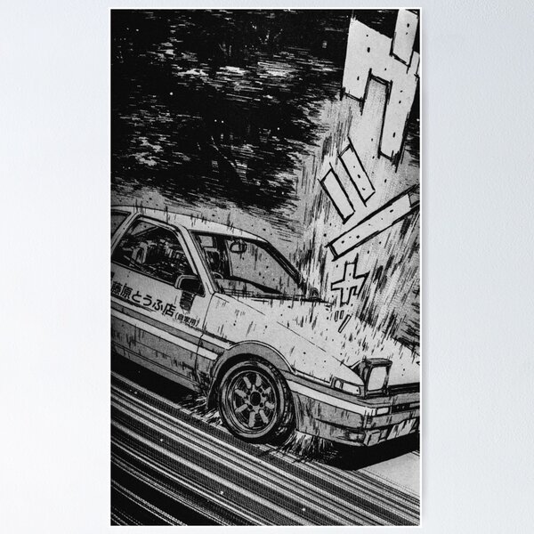 Initial D car anime Cars' Poster, picture, metal print, paint by riot speed