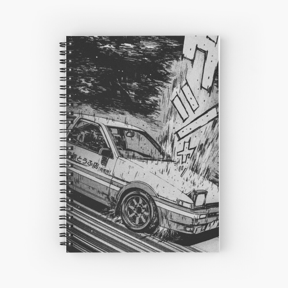 Initial D Toyota Ae86 Drifting Spiral Notebook By Vugatti Redbubble
