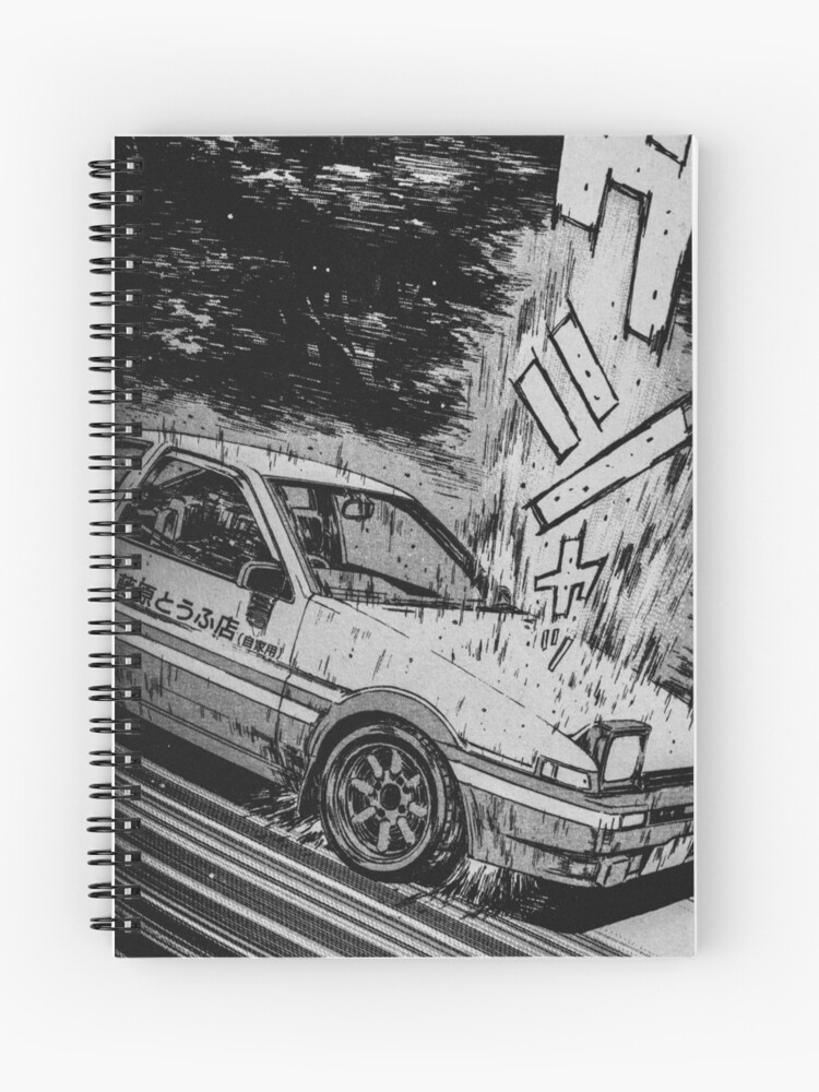 Initial D Toyota Ae86 Drifting Spiral Notebook By Vugatti Redbubble