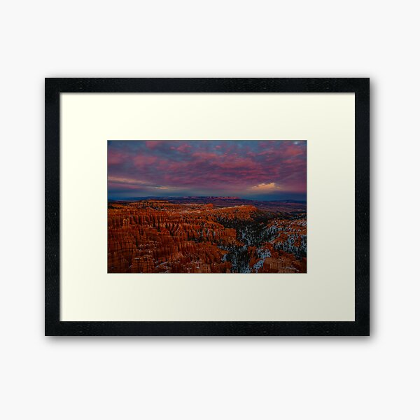 Sunset Over Bryce Canyon Framed Art Print