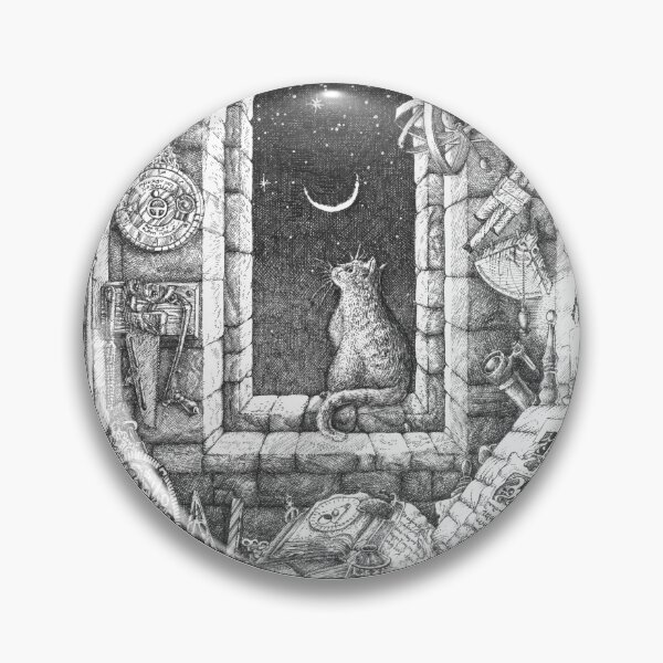 Item preview, The cat and the moon (Circular version) designed and sold by HSillustrator.