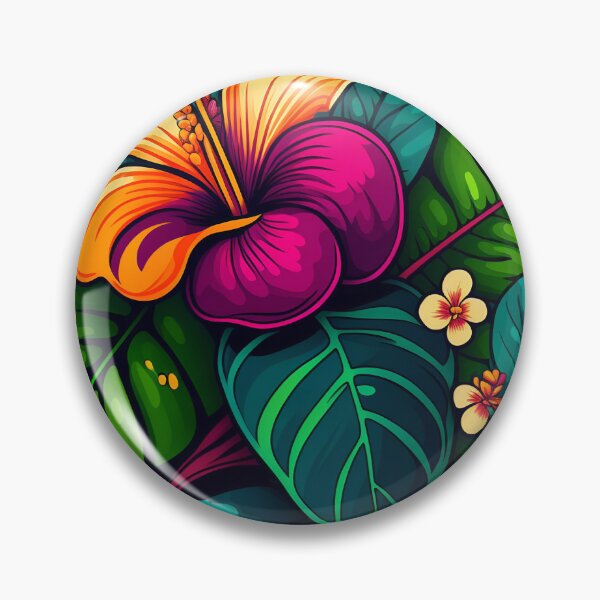 Item preview, Colourful bold tropical flower pattern  designed and sold by Christolamber.