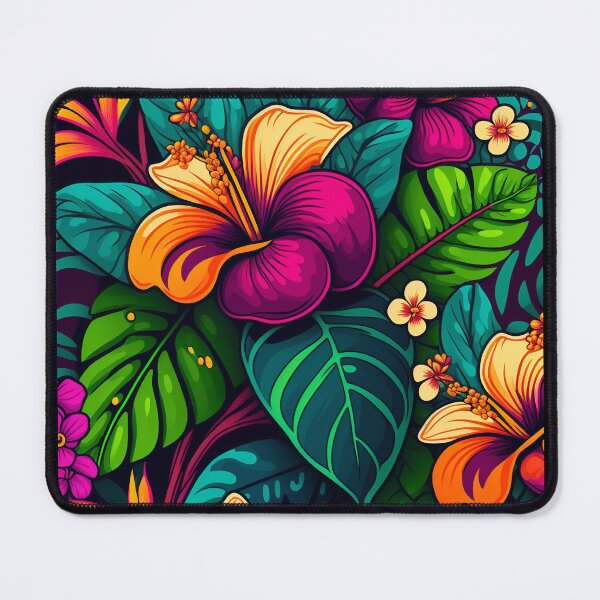 Item preview, Colourful bold tropical flower pattern designed and sold by Christolamber.