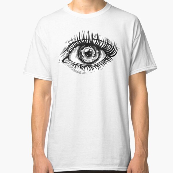 Beautiful realistic eye with highly detailed pupil, iris and long dramatic eyelashes. Classic T-Shirt