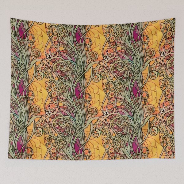 Item preview, Sunset Swirls Art Nouveau Floral designed and sold by laurabethlove.
