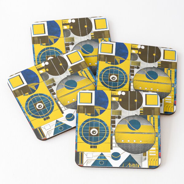 Item preview, Abstract Sci-Fi collage Blue/Yellow designed and sold by FemmeDeTale.