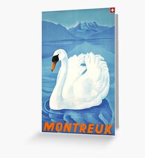 1943 Montreaux Switzerland Travel Poster Greeting Card