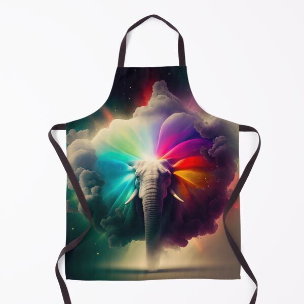 Item preview, Cosmic Rainbow Elephant in Space with neon colors designed and sold by AdamesArtStudio.