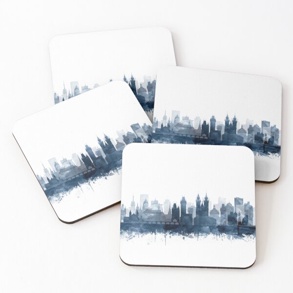 Item preview, Prague Skyline Navy Blue by Zouzounio Art designed and sold by zouzounioart.