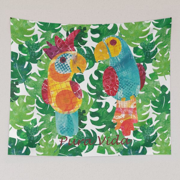 Item preview, Pura Vida! Parrot and cockatoo chitchat designed and sold by kittyvdheuvel.